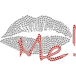 Kiss Me & Lips Rhinestone Hotfix Motif for Mask